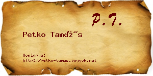 Petko Tamás névjegykártya